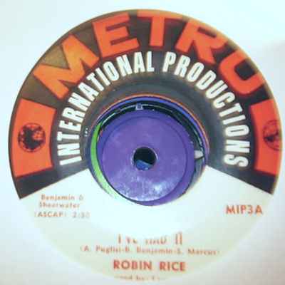 ROBIN RICE — I'VE HAD IT / WANTED record label scan