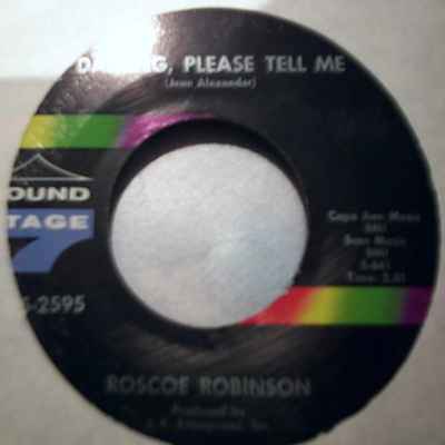 ROSCOE ROBINSON — DARLING, PLEASE TELL ME / WHY ARE YOU AFRAID record label scan