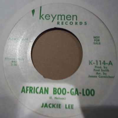 JACKIE LEE — AFRICAN BOO-GA-LOO / SAME record label scan