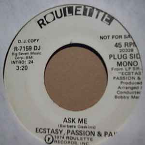 ECSTASY, PASSION AND PAIN — ASK ME / SAME record label scan
