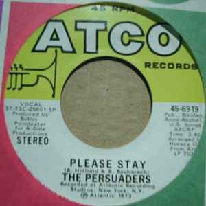 PERSUADERS — PLEASE STAY / BAD, BOLD AND BEAUTIFUL, GIRL record label scan