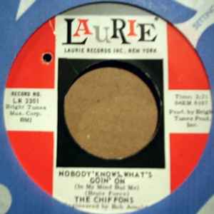 CHIFFONS — NOBODY KNOWS WHAT'S GOIN' ON / DID YOU EVER GO STEADY record label scan