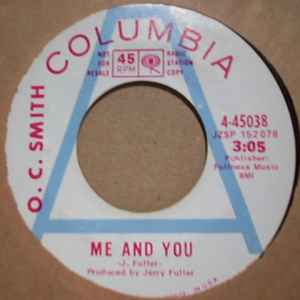 O. C. SMITH — ME AND YOU / CAN'T TAKE MY EYES OF YOU record label scan