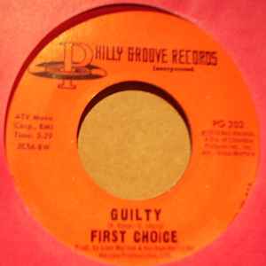 FIRST CHOICE — GUILTY / WAKE UP TO ME record label scan
