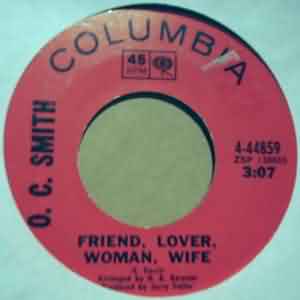 O.C. SMITH — FRIEND LOVER WOMAN WIFE / I TAUGHT HER EVERYTHING SHE KNOWS record label scan