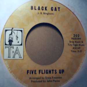 FIVE FLIGHTS UP — BLACK CAT / DO WHAT YOU WANNA DO record label scan