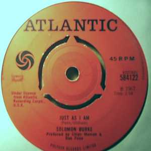 SOLOMON BURKE — JUST AS I AM / I STAYED AWAY TOO LONG record label scan