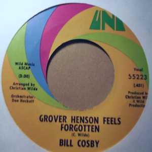 BILL COSBY — GROVER HENSON FEELS FORGOTTEN record label scan