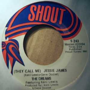 DREAMS FEATURING KENI LEWIS — JESSIE JAMES / CHARGE record label scan