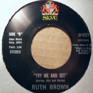 RUTH BROWN — TRY ME AND SEE / YESTERDAY record label scan