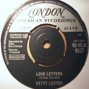 KETTY LESTER — LOVE LETTERS / I'M A FOOL TO WANT YOU record label scan
