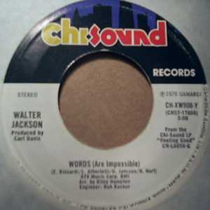 WALTER JACKSON — WORDS / FEELINGS record label scan