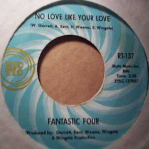 FANTASTIC FOUR — NO LOVE LIKE YOUR LOVE / MAN IN LOVE record label scan