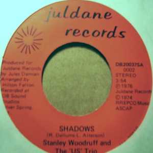 STANLEY WOODRUFF AND THE US TRIO — SHADOWS / WALK SOFTLY record label scan