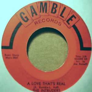 INTRUDERS — A LOVE THAT'S REAL / BABY I'M LONELY record label scan