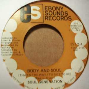 SOUL GENERATION — BODY AND SOUL / MANDINGO WOMAN record label scan