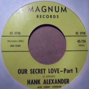 HANK ALEXANDER — OUR SECRET LOVE / PT2 record label scan