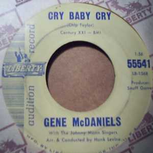 GENE MCDANIELS — CRY BABY CRY / THE PUZZLE record label scan