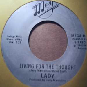 LADY — LIVING FOR THE THOUGHT / NUMBER ONE record label scan