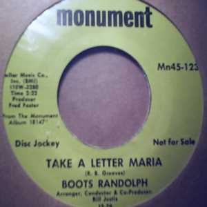 BOOTS RANDOLPH — TAKE A LETTER MARIA / C C RIDER record label scan
