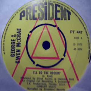 GEORGE AND GWEN MCCRAE — I'LL DO THE ROCKIN  / I'M COMIN AT YOU record label scan