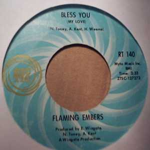 FLAMING EMBERS / AL KENT — BLESS YOU / INSTRUMENTAL record label scan