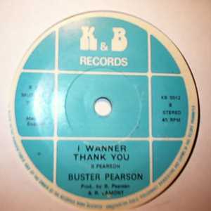 BUSTER PEARSON — I WANNER THANK YOU / SHE'S MY GIRL record label scan