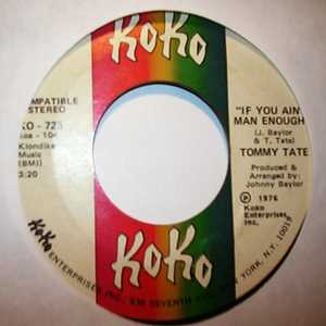 TOMMY TATE — IF YOU AIN'T MAN ENOUGH / REVELATIONS record label scan