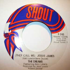 DREAMS FEATURING KENI LEWIS — JESSIE JAMES / CHARGE record label scan