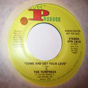 TEMPREES — COME AND GET YOUR LOVE / SAME record label scan