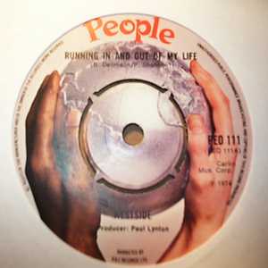 WESTSIDE — RUNNING IN AND OUT OF MY LIFE / HIGHWAY DEMON record label scan