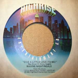 MAXINE NIGHTINGALE — GIVE A LITTLE LOVE TO ME / TURN TO ME record label scan
