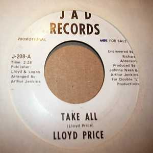 LLOYD PRICE — TAKE ALL / SAME record label scan