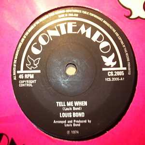 LOUIS BOND — TELL ME WHEN / INVITING YOU ALL record label scan
