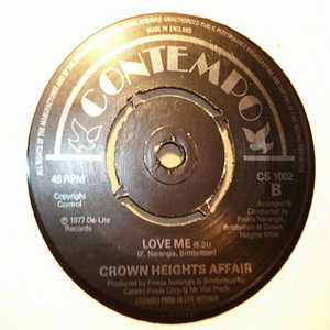 CROWN HEIGHTS AFFAIR — DANCIN' / LOVE ME record label scan