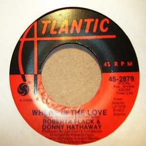 ROBERTA FLACK AND DONNY HATHAWAY — WHERE IS THE LOVE / MOOD record label scan