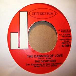 DEVOTIONS — THE DAWNING OF LOVE / SO GLAD YOURE HOME record label scan