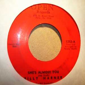 BILLY HARNER — SHE'S ALMOST YOU / FOOL ME record label scan