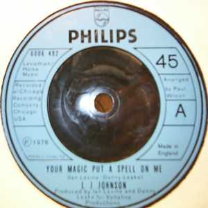 L J.J.OHNSON — YOUR MAGIC PUT A SPELL ON ME / SPELLBOUND record label scan