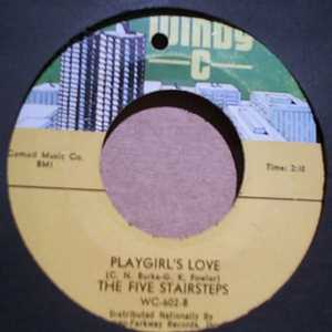 FIVE STAIRSTEPS — PLAYGIRL'S LOVE / WORLD OF FANTASY record label scan