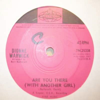 DIONNE WARWICK — ARE YOU THERE / IF I EVER MAKE YOU CRY record label scan